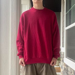 Jerzees Men's Red and Pink Sweatshirt
